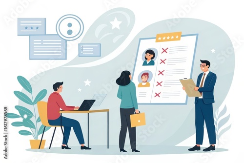 Professional Human Resource Management and Recruitment Process Illustration