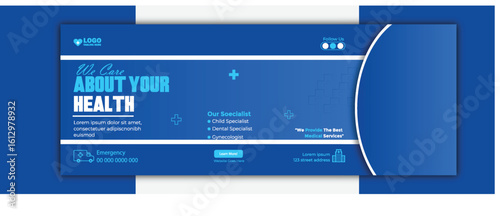 Healthcare Social Media Cover Desgin Template With Discounted offer.