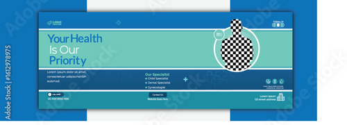 Healthcare Social Media Cover Desgin Template With Discounted offer.