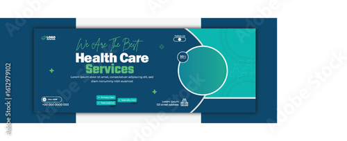 Healthcare Social Media Cover Desgin Template With Discounted offer.