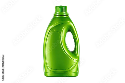 Green plastic detergent bottle