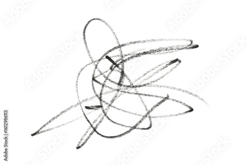 hand drawn scribbling with black pen isolated on white or transparent png