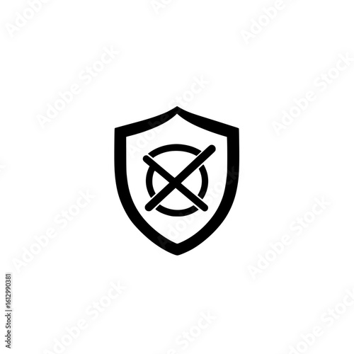 Secure Shield Icon with No Entry Sign Indicating Data Protection and Unauthorized Access Warning