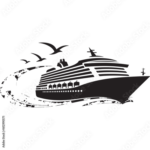 Luxury cruise ship or yacht sailing on the ocean, a perfect summer travel vessel
