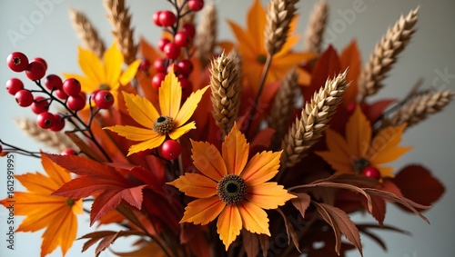 Stunning Autumn Bouquet with Rowan and Dried Flowers