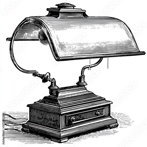 Vintage desk lamp illustration
