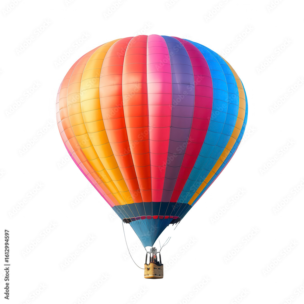 Fototapeta premium Colorful hot air balloon against black