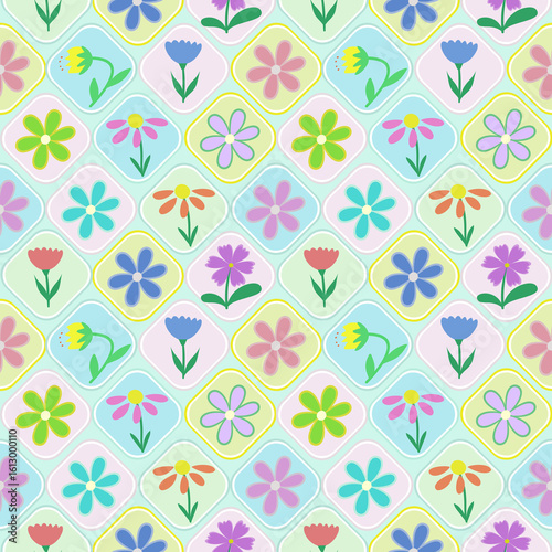 seamless pattern with flowers, background, fabric, cute.