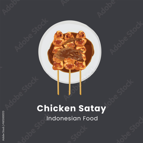 Chicken Satay Or Sate Ayam Indonesian Food