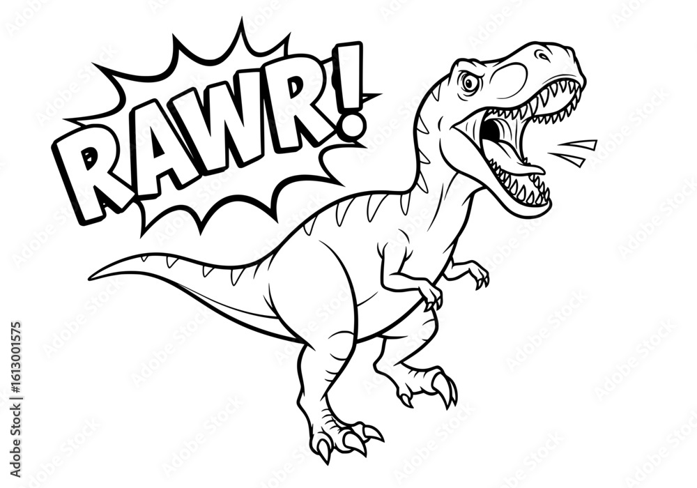 Fototapeta premium Dynamic T-Rex roaring with 