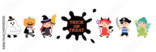 ハロウィン　仮装行列のイラスト　03