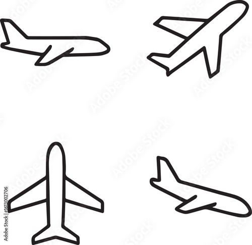 Airplane icon set 