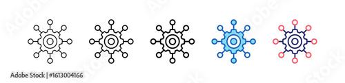 Integration Icon In 5 Different Styles Set Collection.  