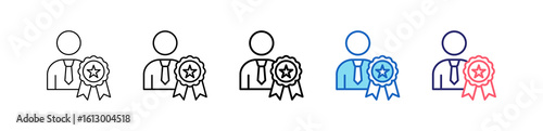 Achievement Icon In 5 Different Styles Set Collection.  
