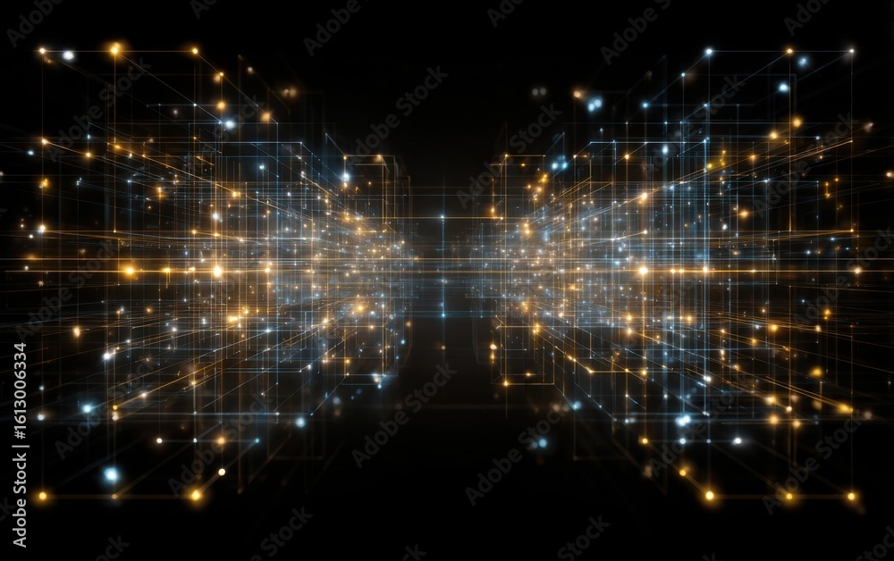 Obraz premium Big data technology data science analysis artificial intelligence generative ai deep learning machine learning algorithm neural flow network analytics innovation abstract futuristic.