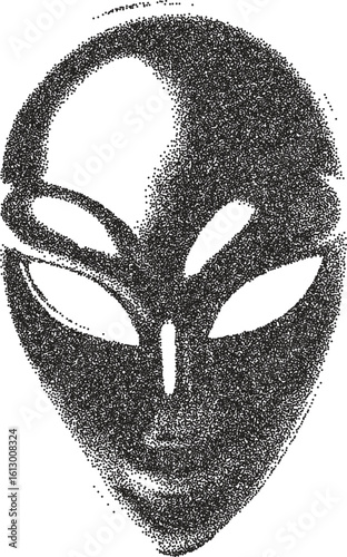 Alien y2k retro stipple art ufo brutalist halftone vector png transparent, galaxy 2000s photocopy effect tattoo aesthetic