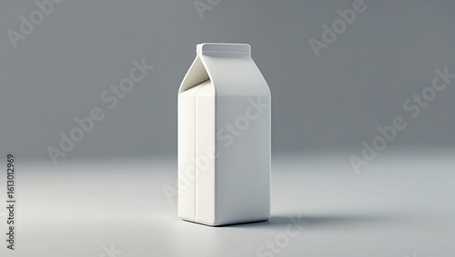 White carton illustration in simple, clean style over gradient grey. Perfect for graphic design resources, packaging visuals, and creative mockup concepts.