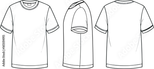 Tshirts illustration (white / side) T-shirt White Oversize Mockup Front and Back Vector