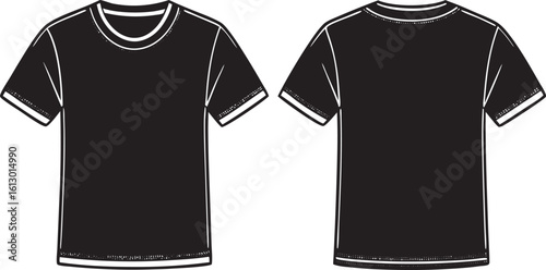 Tshirts illustration (white / side) T-shirt White Oversize Mockup Front and Back Vector