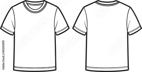 Tshirts illustration (white / side) T-shirt White Oversize Mockup Front and Back Vector