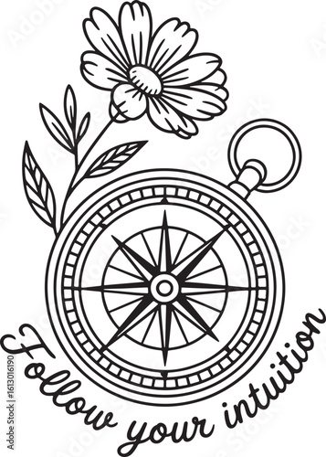 compass silhouette line art design royalty free image premium quality