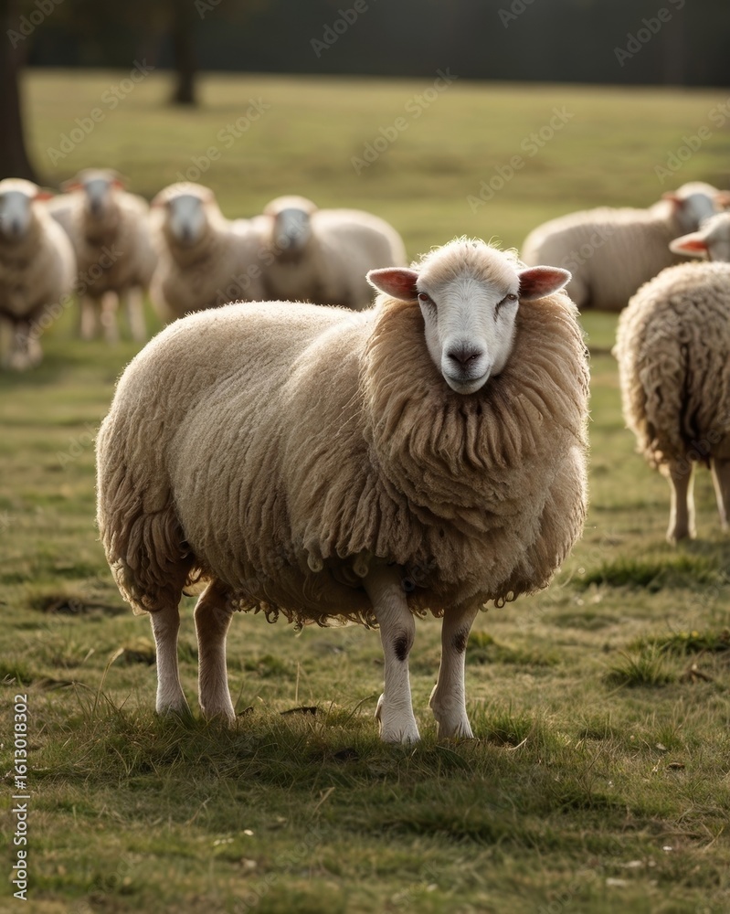 Fototapeta premium sheep and lamb