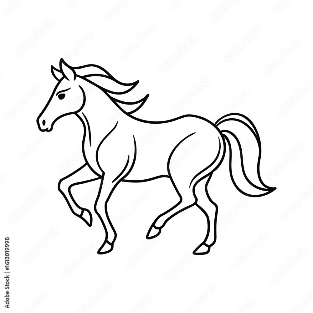 Horse line art, horse line drawing Horse line art, horse line drawing