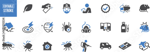 Insect Bug Vector Icons – Beetle, Ant, Spider, Fly, Mosquito, Pest, Wasp, Bug, Nature, Invertebrate, Wildlife, Termite, Cockroach, Larva, Creature, Garden, Entomology

