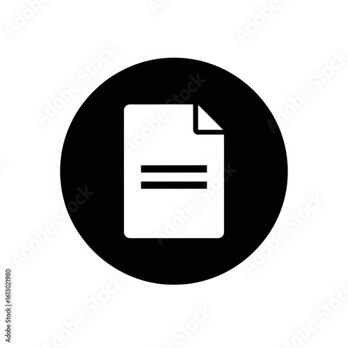 Document Icon on Black Circle