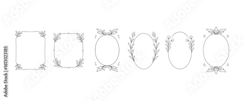Vintage wedding floral frame, elegant organic abstract border set, dark gothic ornamental design