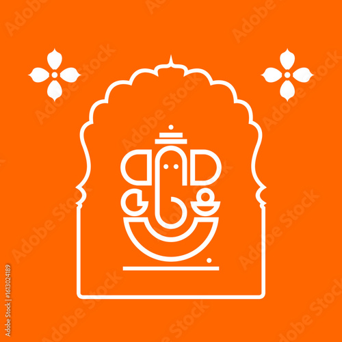 Lord Ganesha Icon vector for Ganesh Chaturthy Celebration