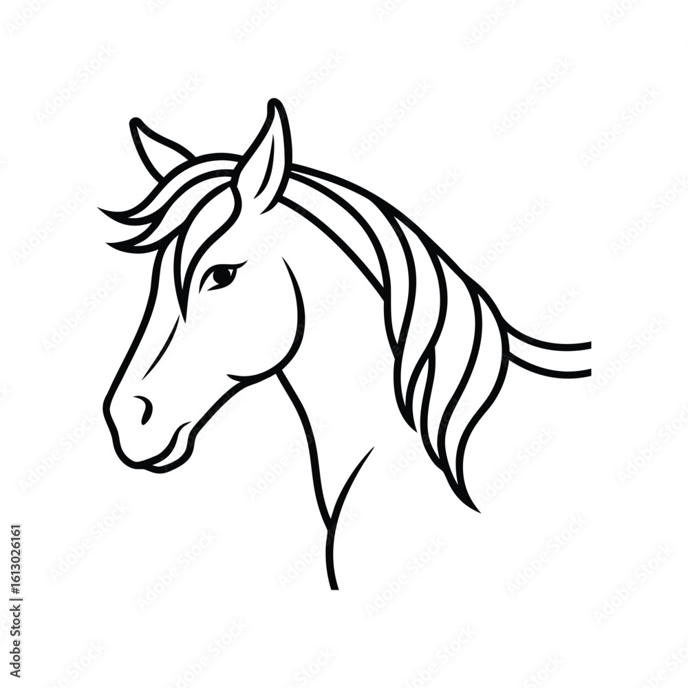 Fototapeta premium Horse line art, horse line drawing