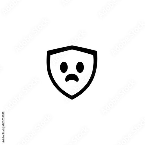 Shield Icon with Shocked Emoji Representing Emotional Protection and Sudden Alert Concept


