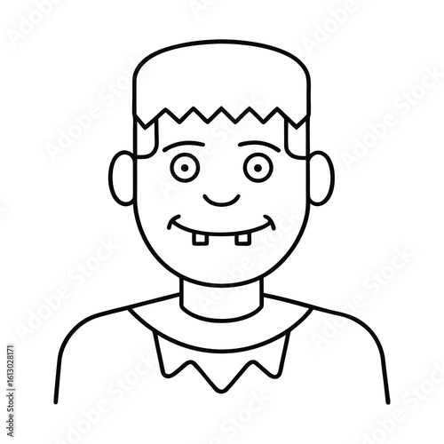 illustration smiling frankenstein