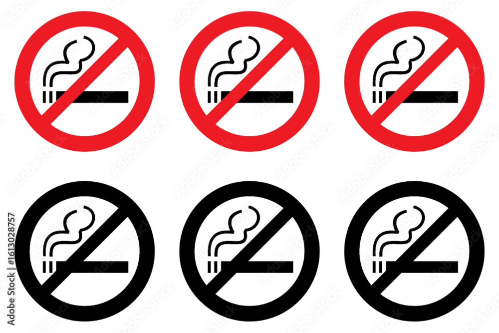Set of no smoking icons. Set of no smoking allowed. Set of no smoking sign . Set of no smoking sign area. No smoking prohibited Set of no smoking icons. Set of no smoking allowed. Set of no smoking sign . Set of no smoking sign area. No smoking prohibited