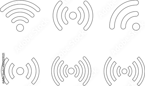 Wireless Fidelity wifi vector illustration silhouette icon logo design image