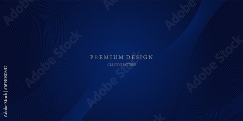 Premium background design with diagonal dark blue line pattern. Vector horizontal template for digital lux business banner, contemporary formal invitation, luxury voucher, prestigious gift certificate