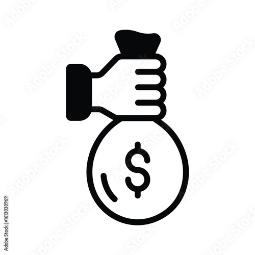 Well designed glyph icon of illegal bribery exchange