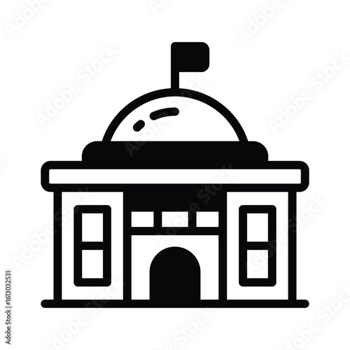 Well designed glyph icon of government building facade