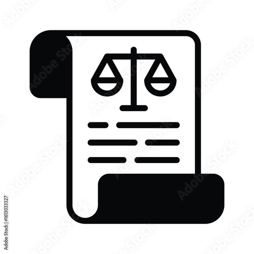 Well crafted glyph icon of official law notice
