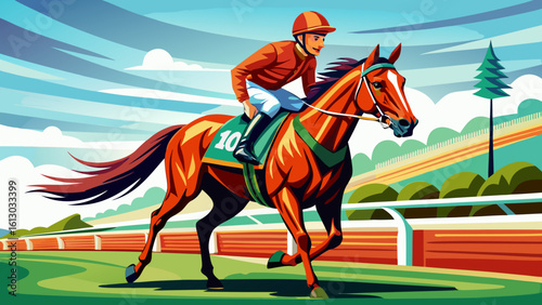 Beautiful close up Horse racing jockey. Sport. Champion. Racetrack. Equestrian. Derby. Isolated on white background.