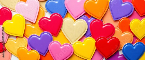 Vibrant heart stickers in assorted colors ideal for crafting,  adhesive stickers,  anniversary