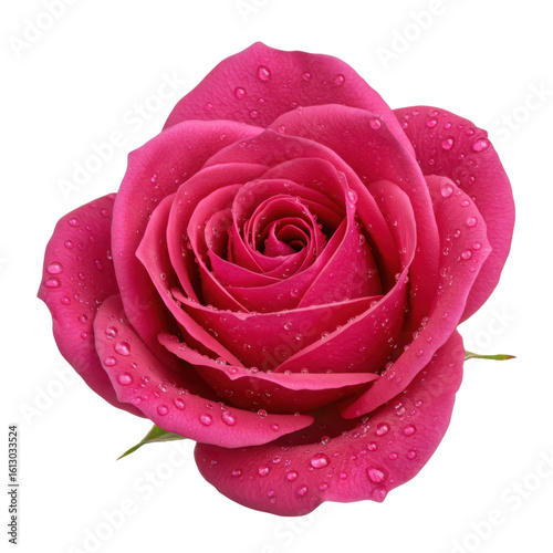 Pink rose with water droplets on black background flower