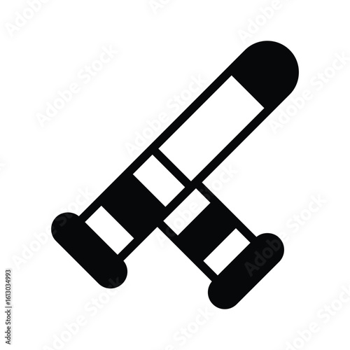 Trendy glyph icon of police baton equipment