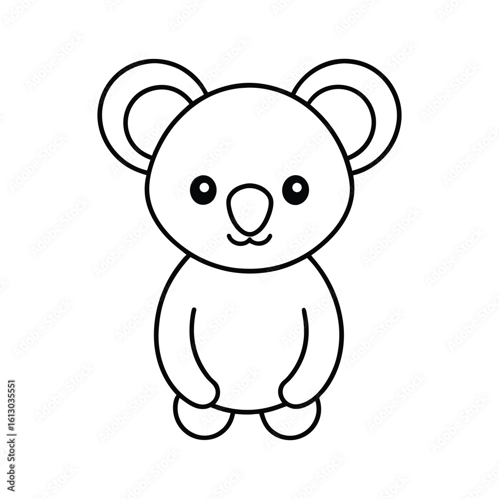 Naklejka premium outline illustration cute koala cartoon 