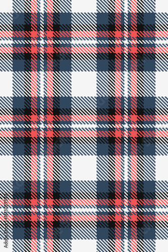 India textile plaid texture, fashion tartan check background. Fold fabric vector pattern seamless in cyan and white colors.