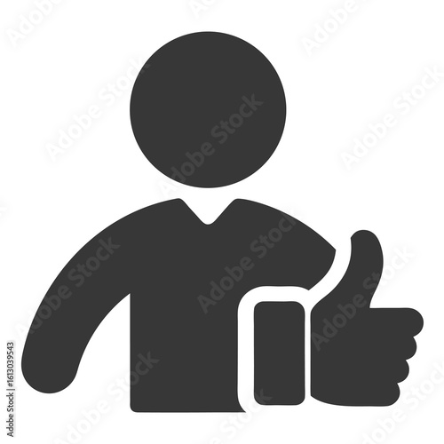 Minimalist Thumbs Up Vector – Success & Agreement Hand Gesture Design


