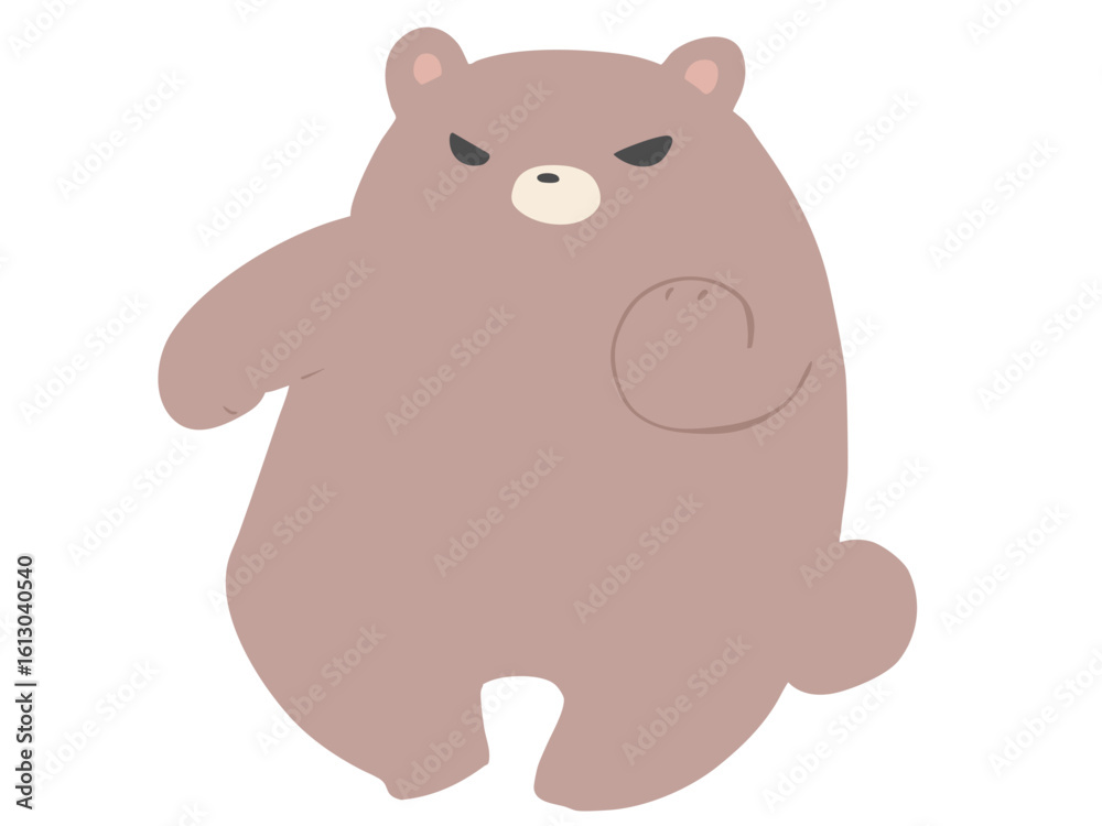 Naklejka premium くま パンチ 主線なし