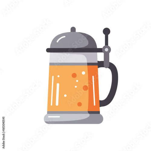 Oktoberfest beer stein with lid icon transparent background