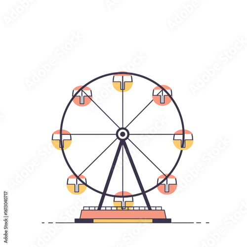 Oktoberfest ferris wheel icon transparent background